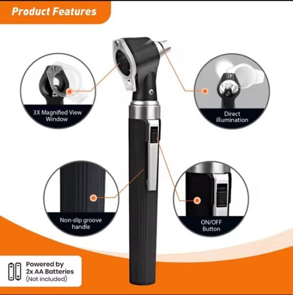 Fiber Mini Otoscope - Ear Scope with Light - Ear infection Detector - with 3x Magnify Lens - Image 3