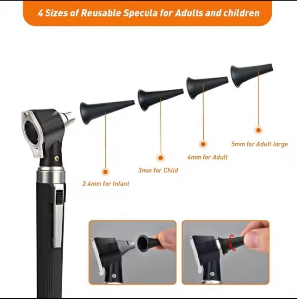 Fiber Mini Otoscope - Ear Scope with Light - Ear infection Detector - with 3x Magnify Lens - Image 4